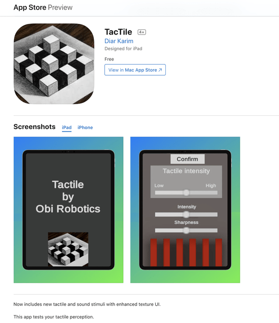 Tactile. Multisensory texture perception iphone experiment